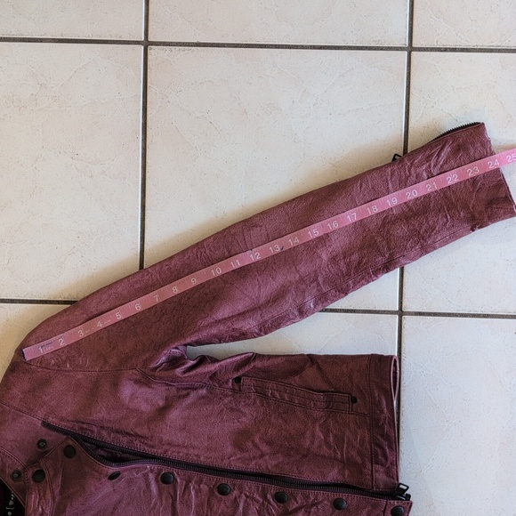 Levi's, genuine leather jacket, Capital, maroon, size M - Picture 15 of 16
